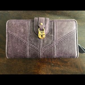 Juicy Couture Distressed Purple Leather Wallet